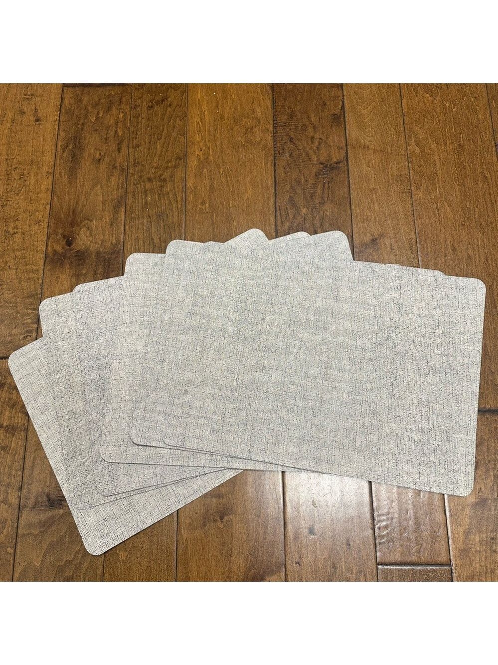 Vinyl Textured Gray Placemats x6 NWOT